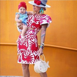 @ArteOtomi  red-fuchsia Otomi “TULUM” blouse and skirt . Brand NEW never worn